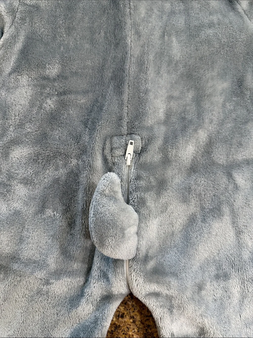 Gray Plush Animal One-Piece with Hood - Kids